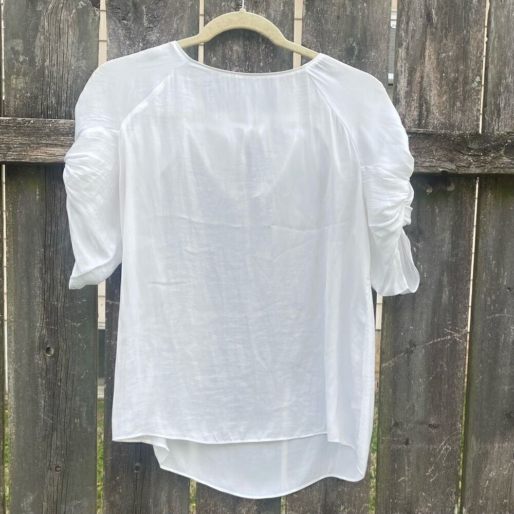 Naked Zebra Satin White Blouse | S